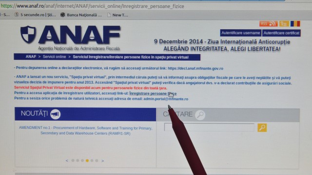 Și persoanele fizice din Oltenia se pot înregistra on-line la Fisc