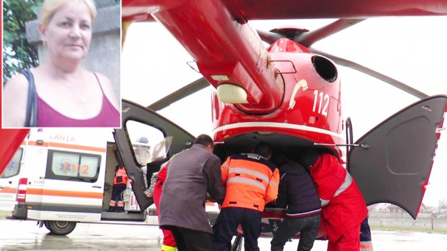Profesoara Veronica Iordache (foto medalion) a fost preluată cu un elicopter