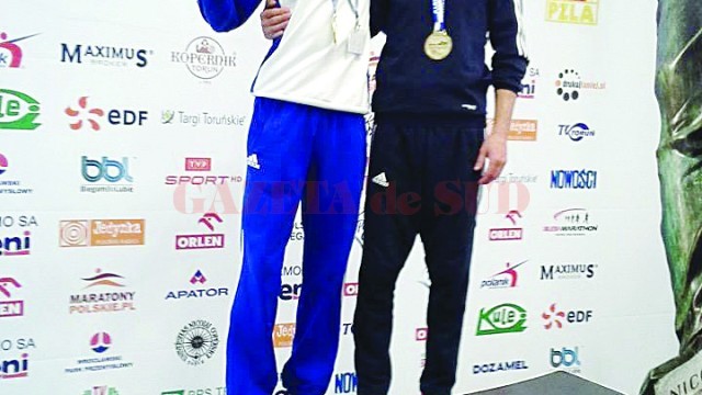 Marius Buşcă (stânga) şi Adrian Neagu (dreapta), doi atleţi care au reprezentat cu cinste Craiova în Polonia, devenind campioni europeni