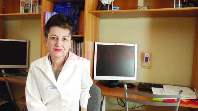 Conf. univ. dr. Carmen Mocanu, șefa Clinicii de Oftalmologie din cadrul SJU, spune că toate aparatele folosite în oftalmologie sunt extrem de scumpe și de aceea se obțin greu (Foto: GdS)