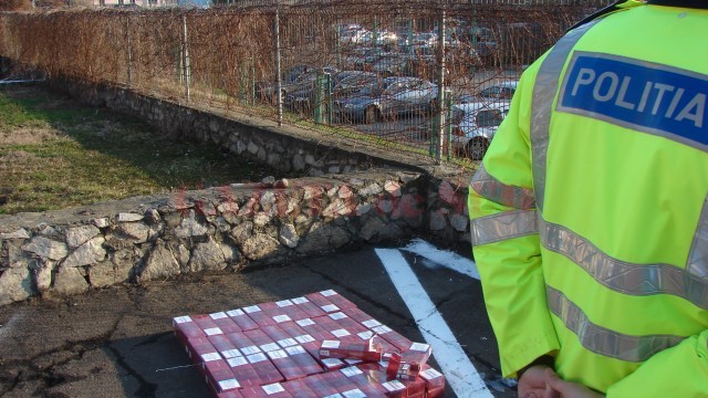 Polițiștii mehedințeni au confiscat miercuri peste 1.000 de pachete de țigări de contrabandă (Foto: IPJ Mehedinti)