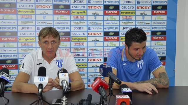 Emil Săndoi și Cristi Bălgrădean respectă Pandurii Târgu Jiu, dar speră să câștige derbiul Olteniei (foto: Alexandru Vîrtosu)