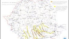 Hartă avertizare hidrologică (Sursa: INHGA)
