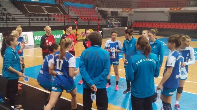 Jucătoarele craiovene au disputat trei amicale în Macedonia (foto: Facebook SCM Craiova)