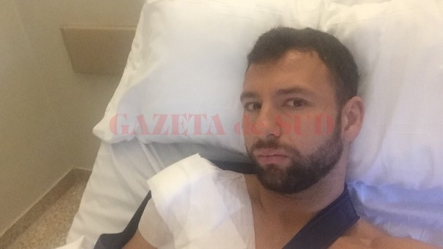 Răzvan Raț, pe patul de spital (foto: digisport.ro)