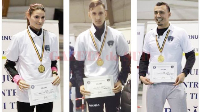 Adelina Tănasie, Ionuţ Drăguşin şi Daniel Budin au cucerit aurul pentru Universitatea din Craiova