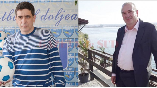 Silviu Bogdan (stânga) şi Fănel Văduva se războiesc pentru dreptul de a participa la alegerile pentru preşedinţia AJF Dolj
