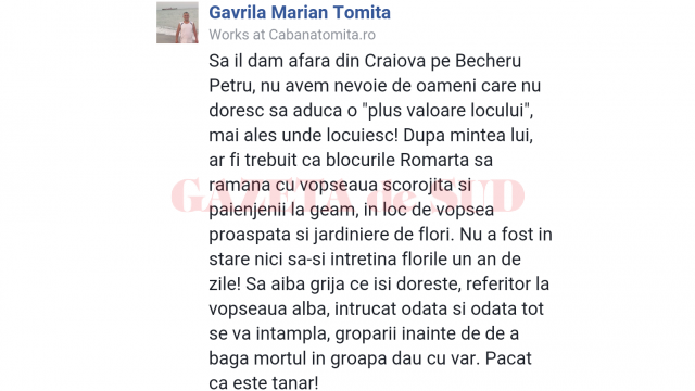 comentariu facebook tomita
