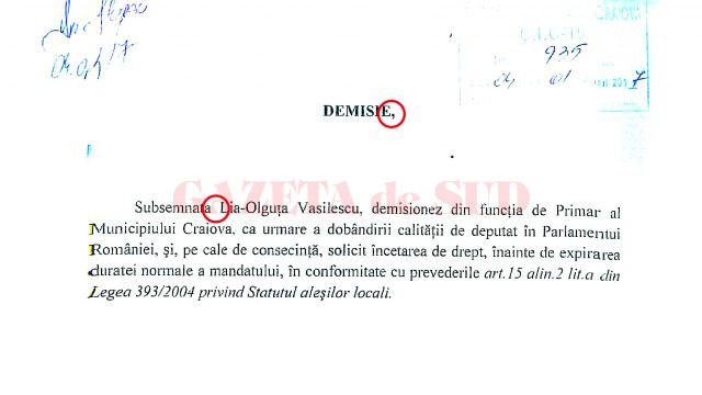 Olguța Vasilescu a depus o demisie cu greșeli