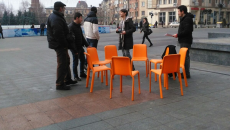 Protest prin lectură la Craiova (Foto: Ana-Maria Predilă)