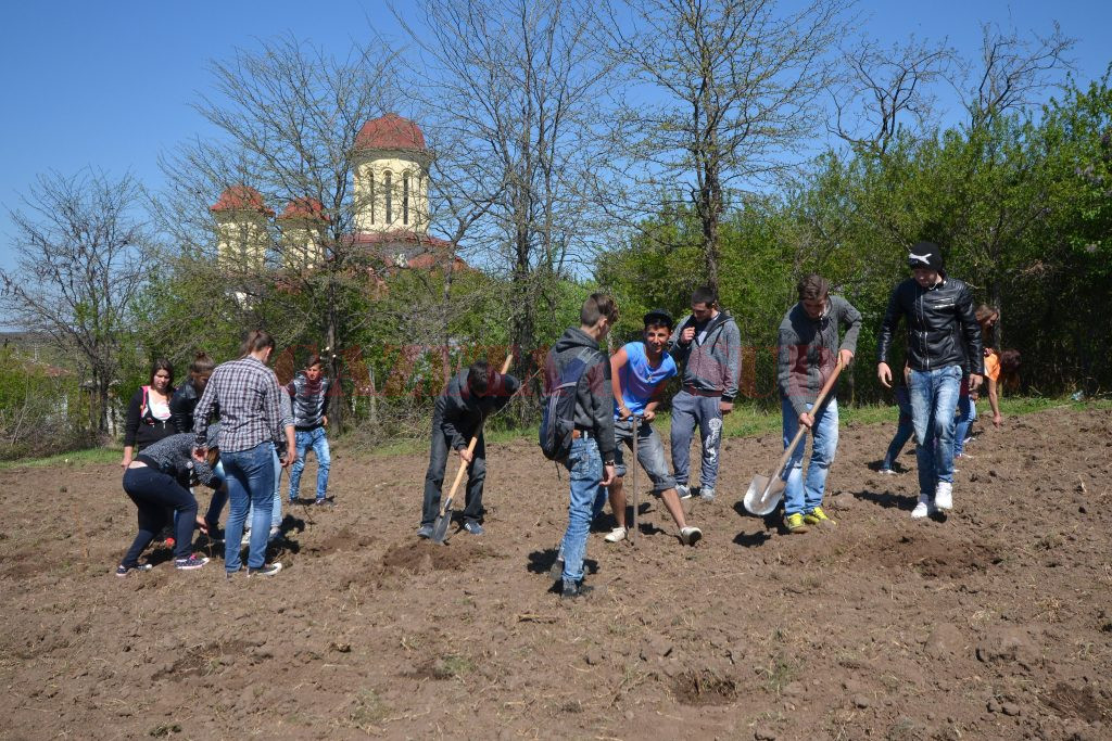 Tineri (Foto: Bogdan Grosu)i învaţă cele mai diverse lucruri din domeniul horticulturii