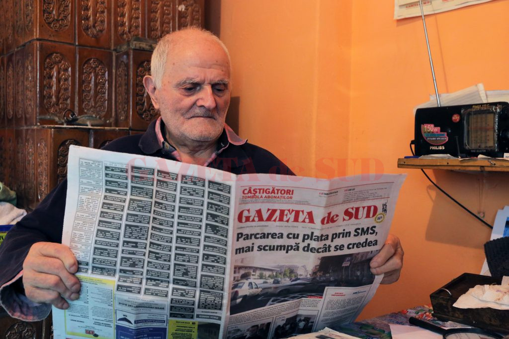 Emil Gomoi, în vârstă de 97 de ani, este abonatul Gazetei de Sud de mai bine de două decenii