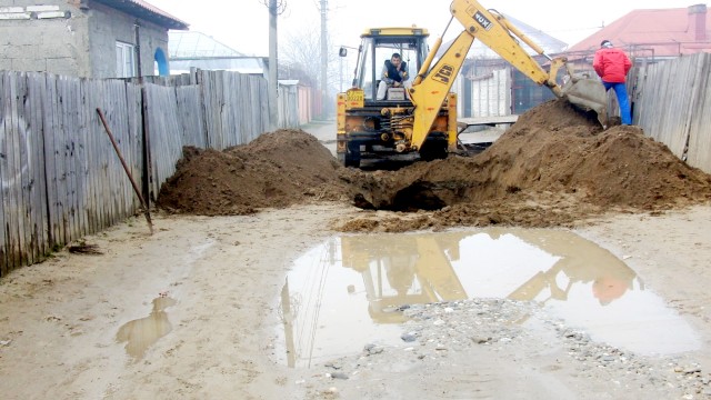 Aleea 1 Odessa în timpul lucrărilor de canalizare