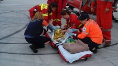 Băiatul de un an şi jumătate are arsuri pe 40% din suprafaţa corpului  şi a fost transportat cu un elicopter la Spitalul "Grigore Alexandrescu" din Bucureşti