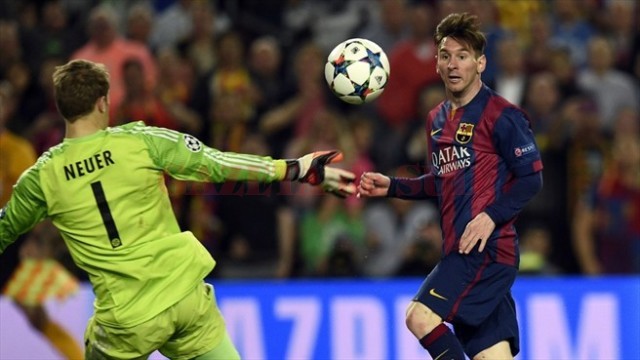 Messi l-a învins pe Neuer şi a cam rezolvat ecuaţia calificării în finala Ligii Campionilor