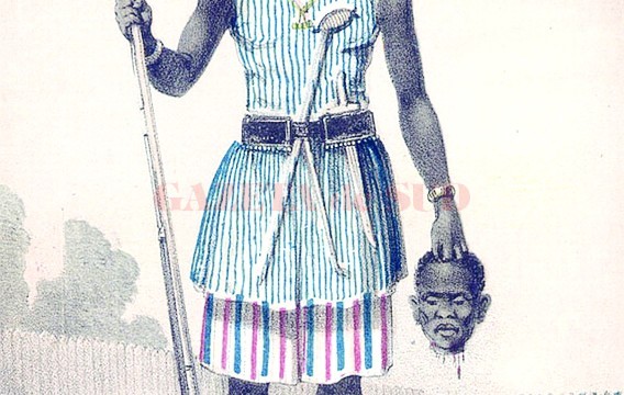 Ilustraţie prezentând una dintre amazoanele din Dahomey (Foto: descopera.ro)