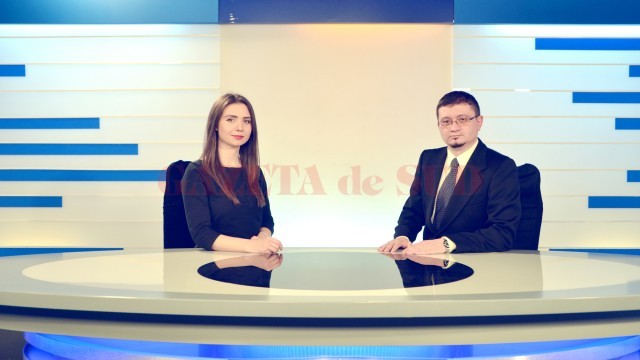 Anca Dumitrașcu și Bogdan Groșereanu în studioul Alege TV (Foto: Bogdan Grosu)