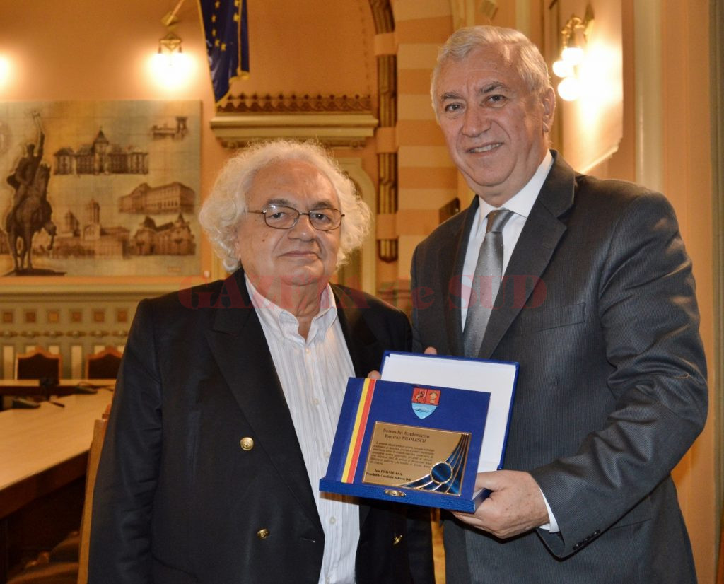 Preşedintele CJ Dolj, Ion Prioteasa, alături de academicianul Basarab Nicolescu