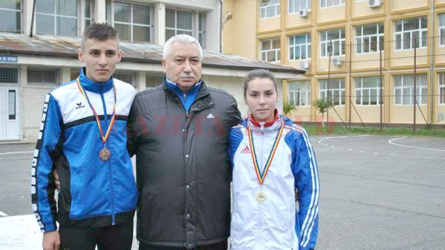 Adrian Garcea, Ion Bură (antrenor) şi Andreea Pîşcu