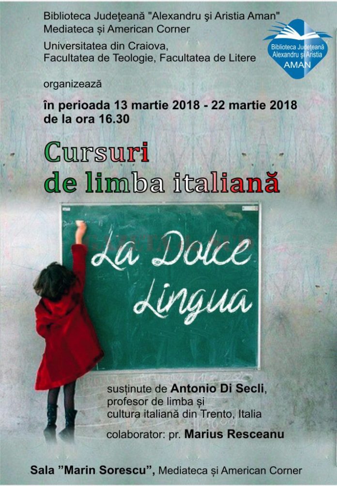 Craiova Cursuri Gratuite De Limba Italiană La Biblioteca Aman