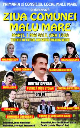 Ziua Comunei Malu Mare, pe 1 mai GAZETA de SUD