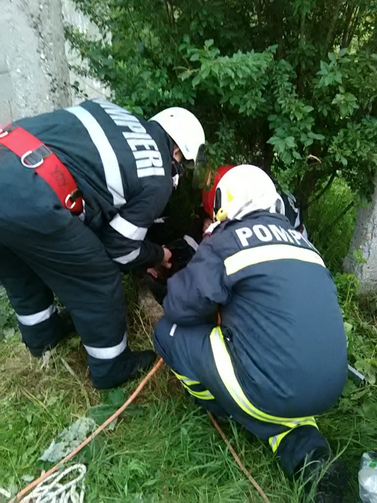 Femeia aruncată în fântână de fiu a fost salvată de pompieri