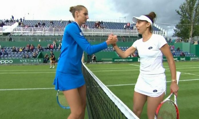 Pliskova Buzarnescu Mihaela Buzărnescu (în alb) nu a reuşit să o învingă niciodată pe tenismena cehă, deşi a înfruntat-o de 4 ori (Foto: digisport.ro)