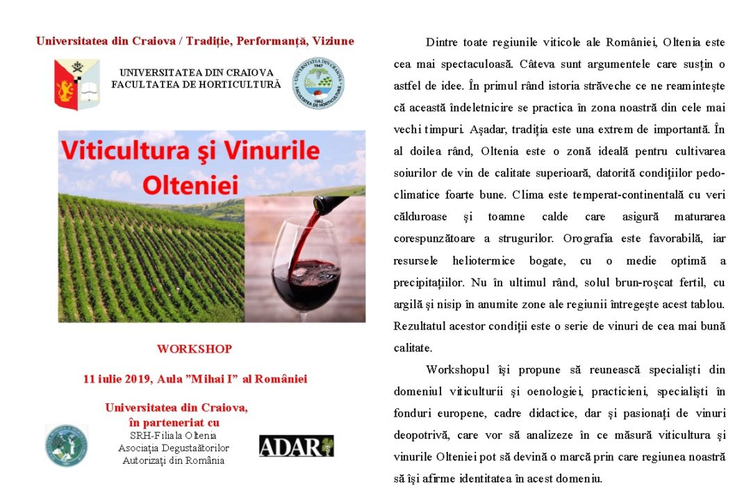 Viticultura şi vinurile Olteniei
