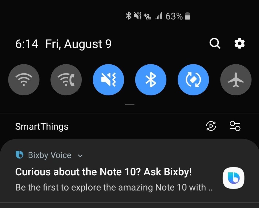 Samsung foloseşte Bixby pentru afişarea de reclame la Note10