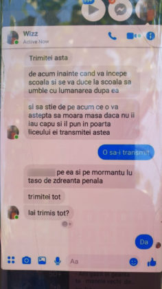 Mesajele trimise de fostul iubit Izabelei, fata de 15 ani din Dioşti