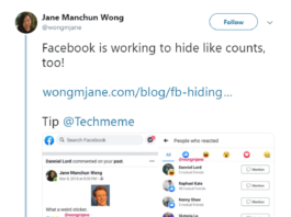 Facebook va testa ascunderea contorului la reacții
