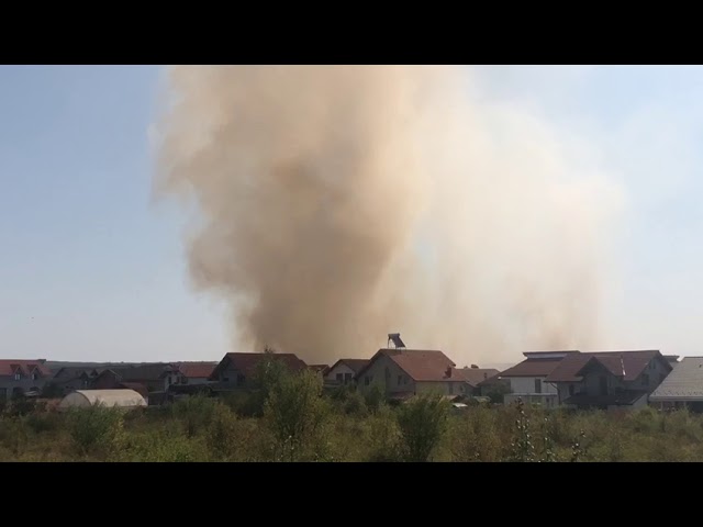Târgu Jiu: Incendiu la vegetație uscată