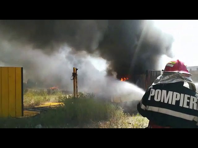 Incendiu de vegetaţie în Podari