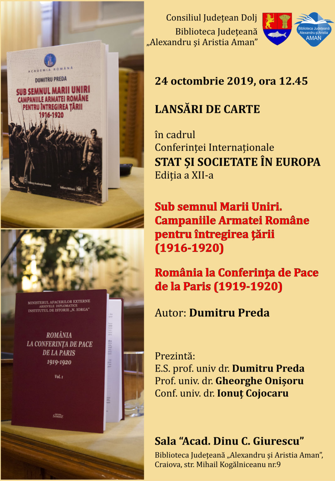 Dublă lansare de carte la Biblioteca Judeţeană