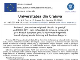Proiectul "Moştenirea religioasă dincolo de graniţă" - cod ROBG - 509 -este cofinanţat de Uniunea Europeană prin Fondul European pentru Dezvoltare Regională în cadrul programului Interreg V-A România - Bulgaria