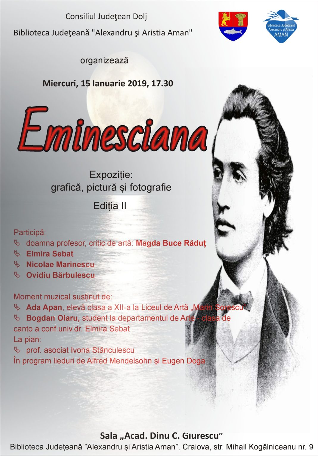 Vernisajul expoziției de artă plastică „Eminesciana” la 