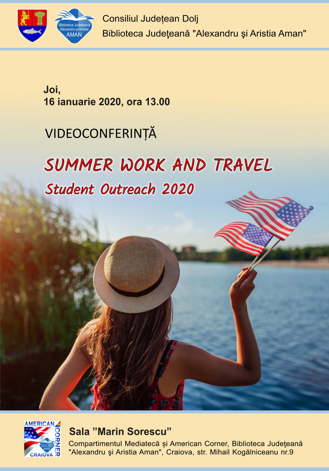 Videoconferința „Summer Work and Travel - Student Outreach 2020”, la Biblioteca Judeţeană