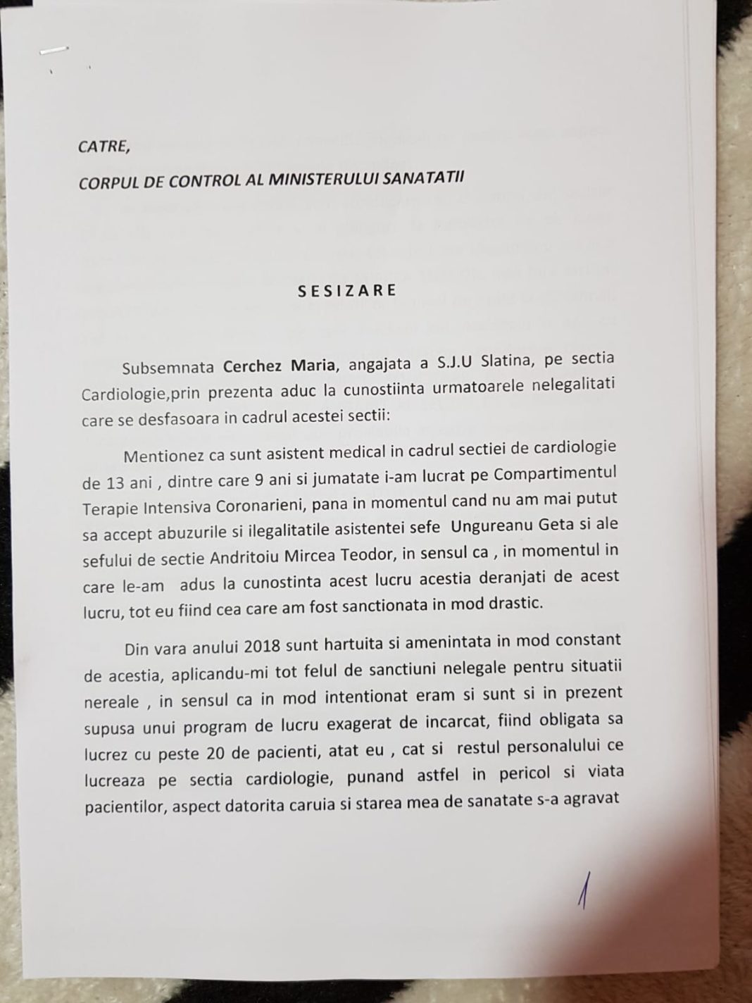 Ministerul Sănătății, solicitat să intervină după ce o asistentă a sesizat că la Cardiologia SJU Slatina se lucrează până la epuizare