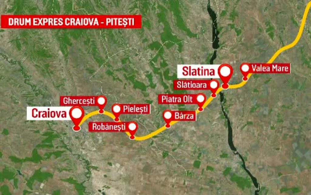 A început asfaltarea drumului expres Craiova – Pitești