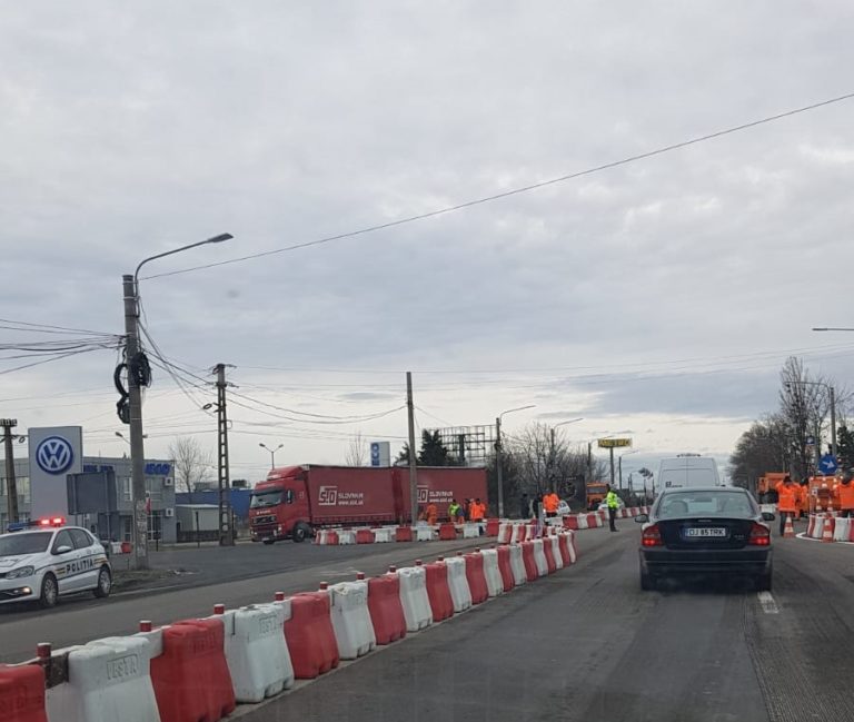 Sens giratoriu provizoriu pe DN 65, la „Borcan“