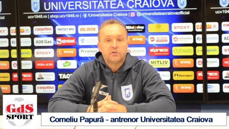 „U“ Craiova – Mediaș 2-1 / Papură, replică acidă la adresa lui Stelescu