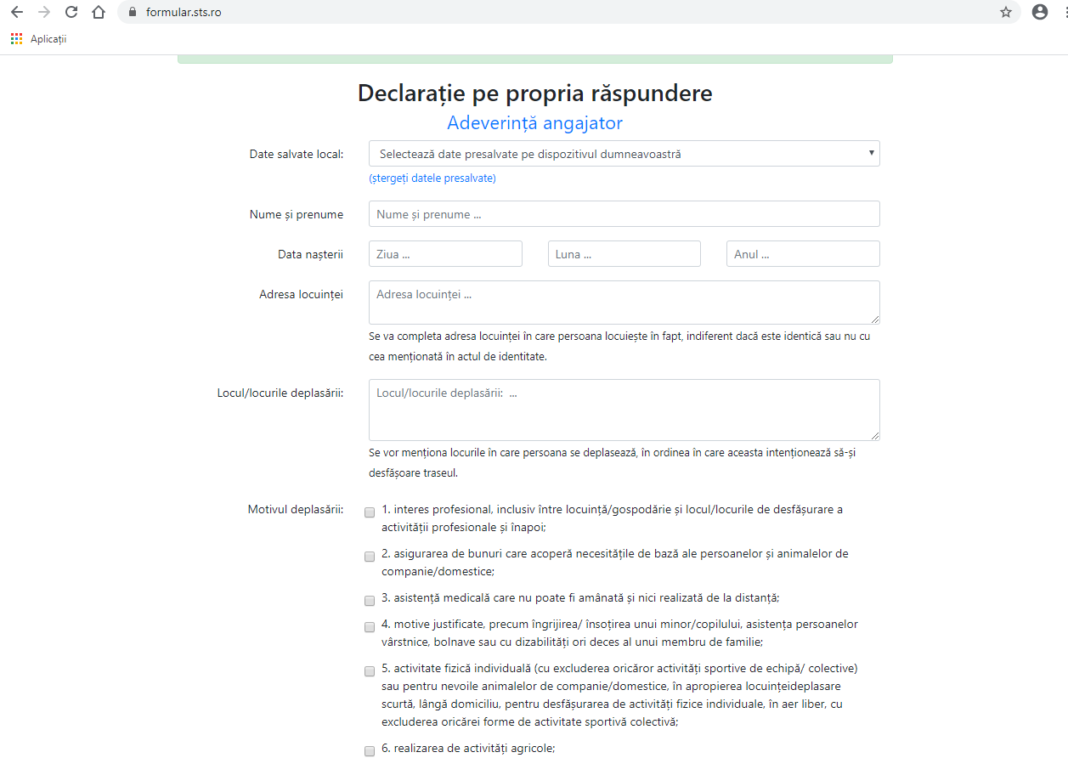 declaratie on-line declaratie on-line