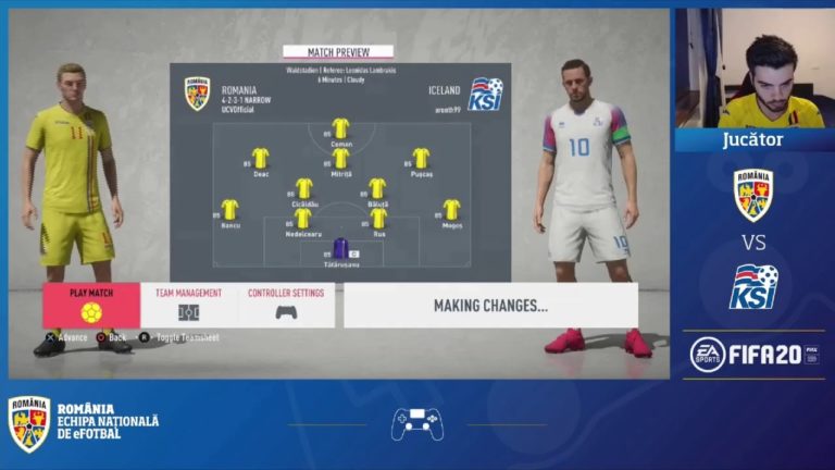 Fotbal virtual: România a învins Islanda de două ori la FIFA 20