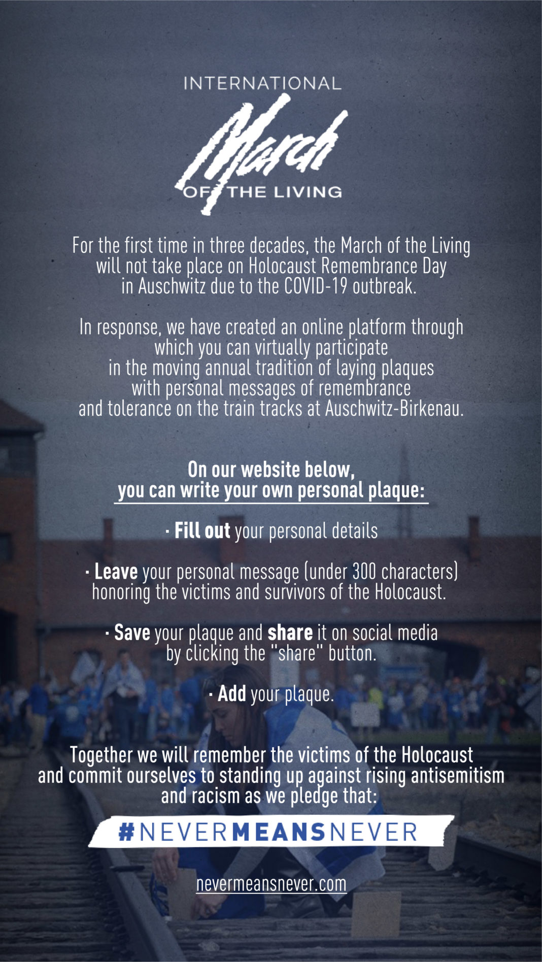 March of the living 2020, online de la Auschwitz de Ziua Holocaustului
