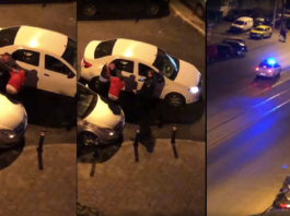 Polițist filmat în timp ce bate un tânăr în Bucureşti