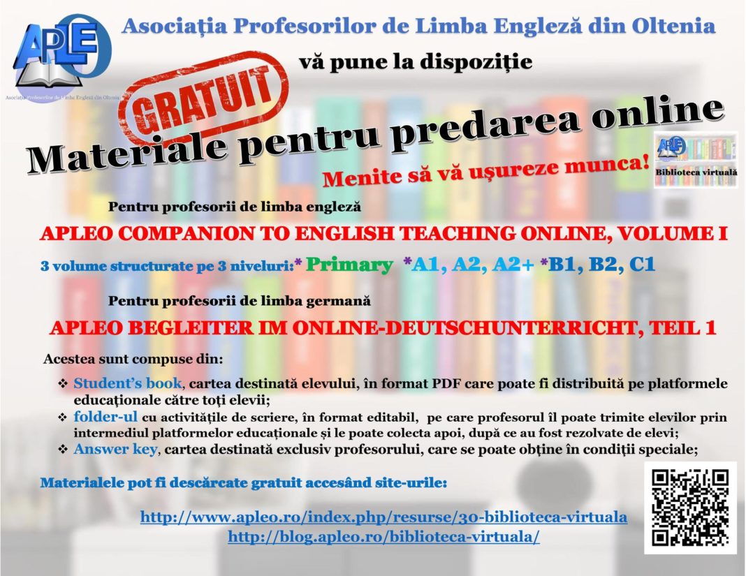 Materiale gratuite pentru predare on-line la engleză și germană