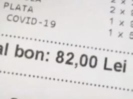 Nota de plată de la un restaurant din București arată o poziție denumită “TAXA COVID-19” și cere consumatorului 5 lei (Foto: economica.net)