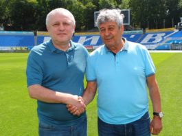 Mircea Lucescu (dreapta) a bătut palma cu Igor Surkis şi va antrena echipa Dynamo Kiev