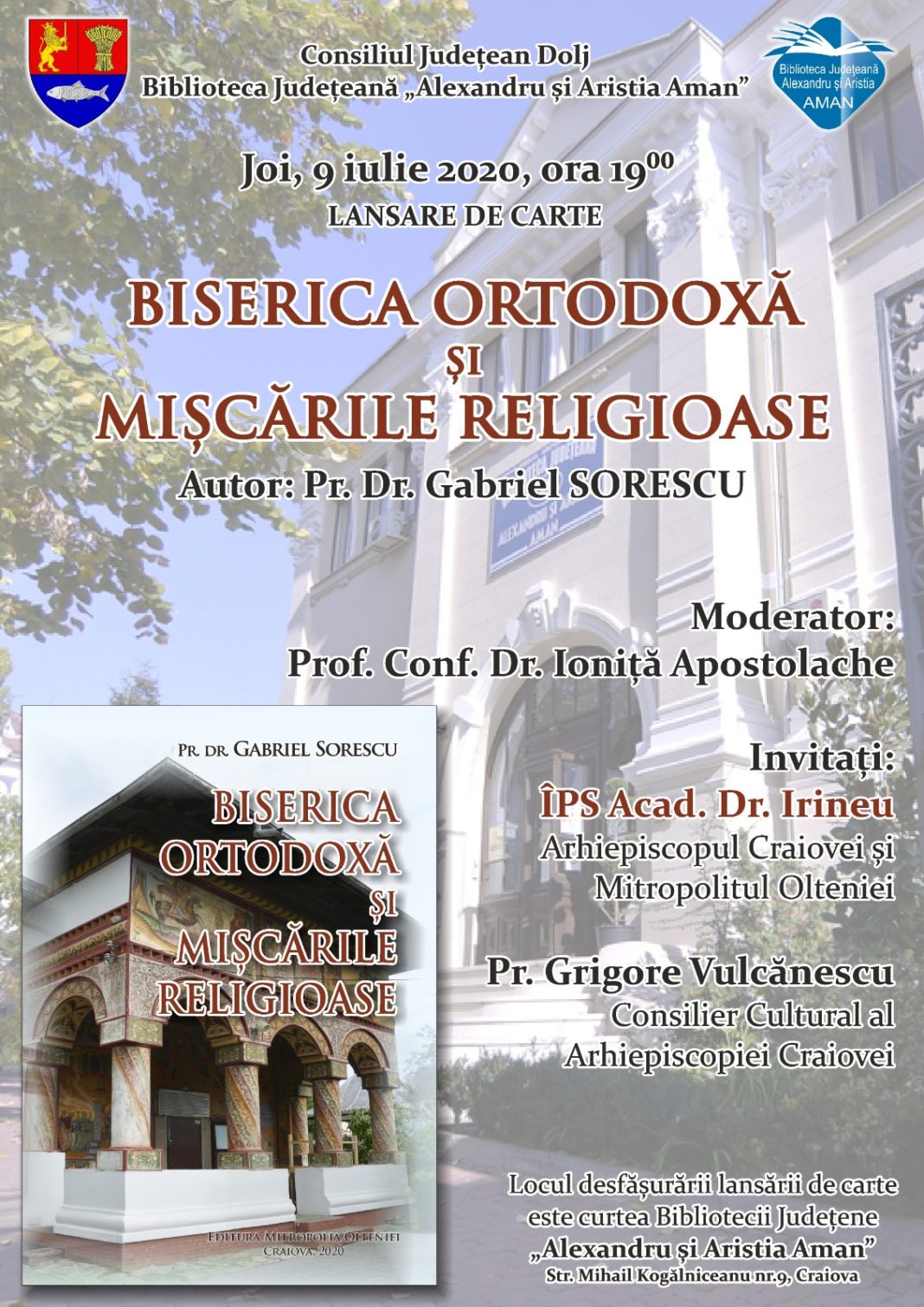 Lansarea volumului „Biserica ortodoxă și mișcările religioase are loc la Biblioteca Aman