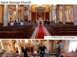 Biserica Sfântul Gheorge din Beirut a fost afectată grav de explozia care a avut loc în portul capitalei libaneze în urmă cu o săptămână
